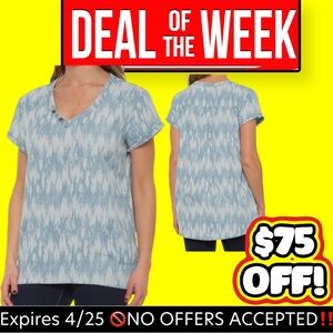 🔥🆕 Neon Buddha Dive Into It Tunic Shirt Blue and white TENCEL